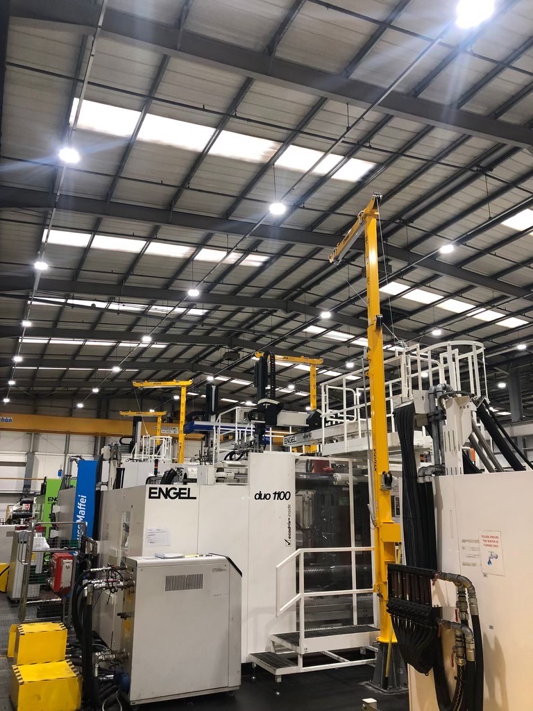 XTIRPA XLT masts installed for fall arrest in a factory