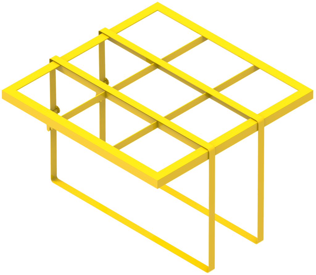 Retention grid for XLT weights during transport