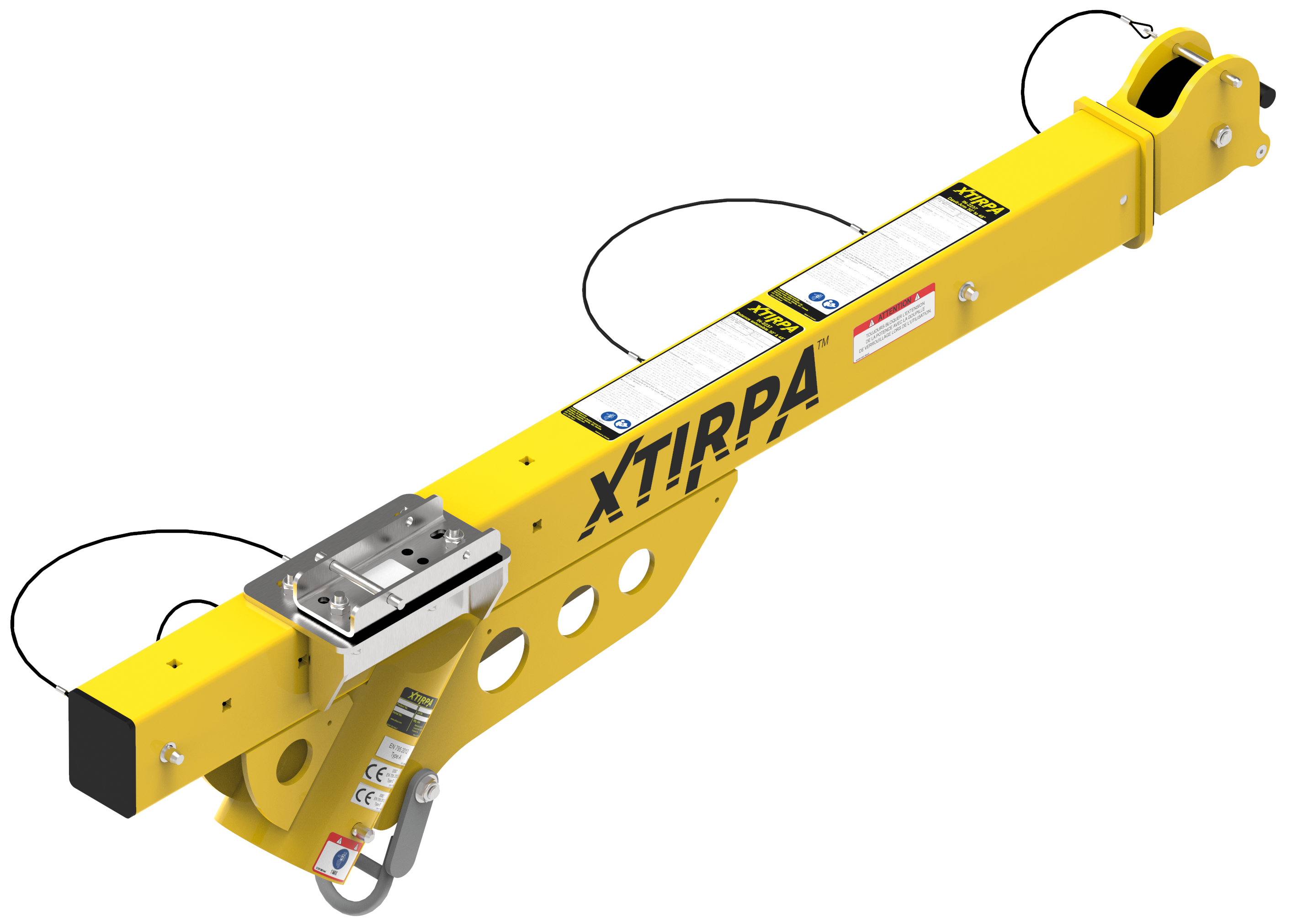 762 to 1219 millimetre extendable davit arm