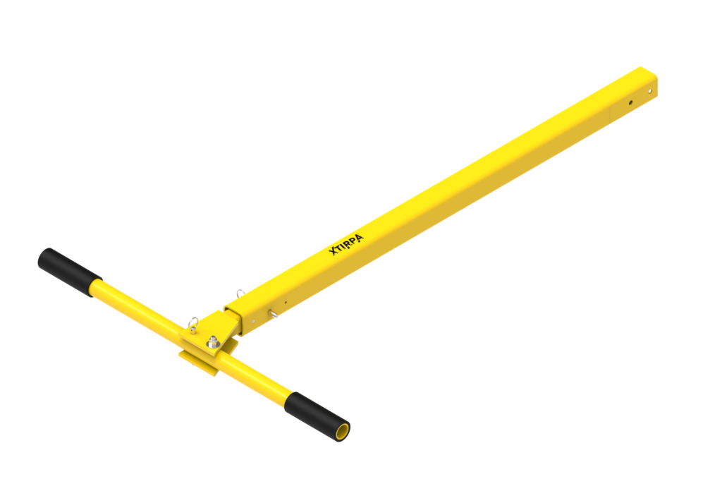 Long adjustable T-bar leg for pole hoist